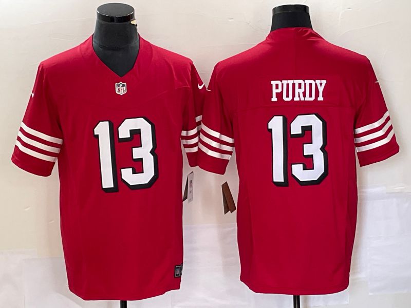 Men San Francisco 49ers #13 Purdy Red 2023 Nike Vapor Limited NFL Jersey style 1